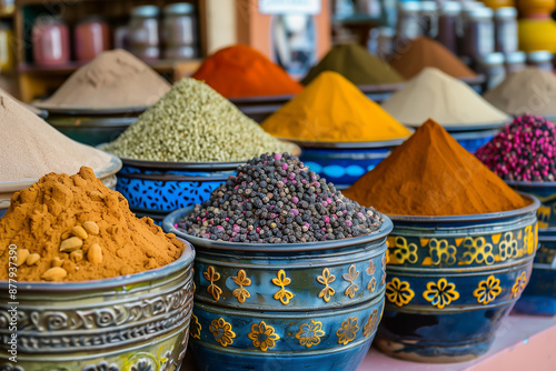 Street Market in Marrakech.  Generative AI.