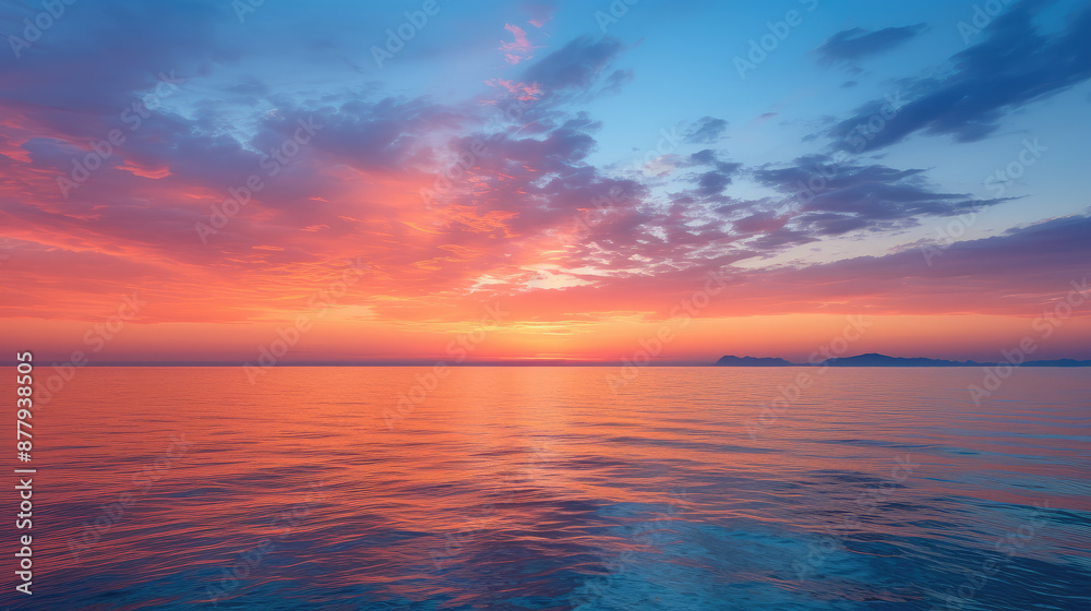 Fototapeta premium Stunning Sunset Over Serene Ocean