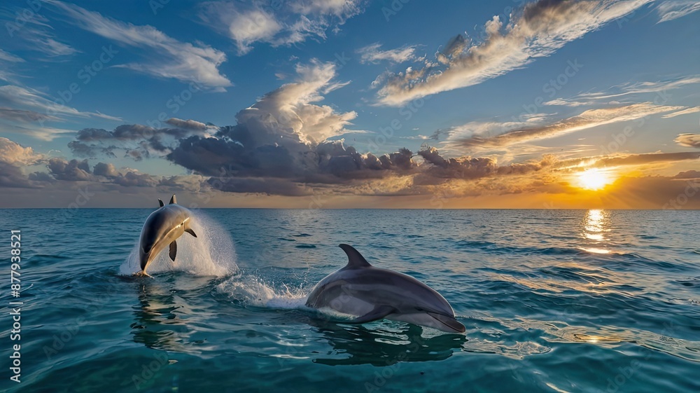 Fototapeta premium dolphin jumping out of water