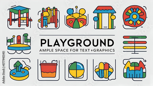 3D Flat Icon Playground Design: Ample Space for Text  Graphics, Ideal for Playground Plans  Community Frameworks photo