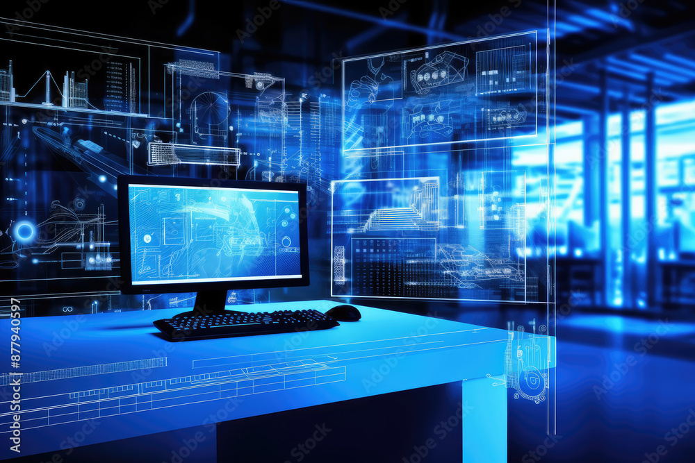 Advanced Control Room Technology with Futuristic Interfaces Advanced Control Room Technology with Futuristic Interfaces