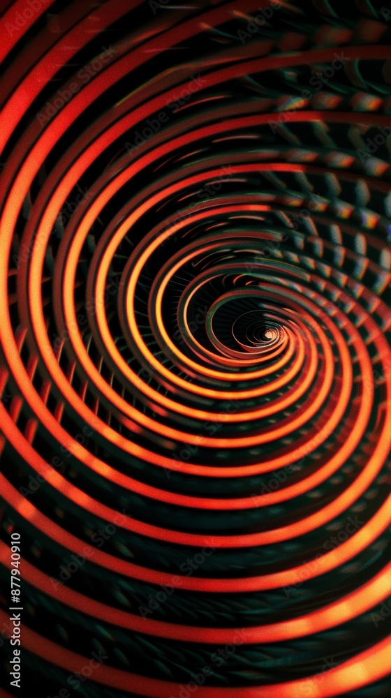 A close-up view of a spiral pattern in shades of red and black A close-up view of a spiral pattern in shades of red and black