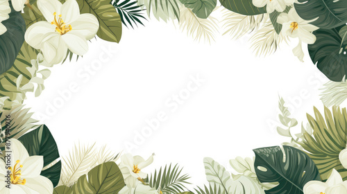 Wallpaper Mural Elegant Tropical Floral Frame for Invitations Torontodigital.ca
