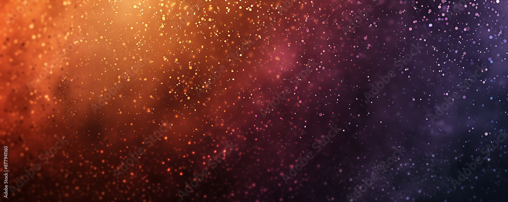 Fototapeta premium Grainy purple dark gradient noisy background orange poster banner.