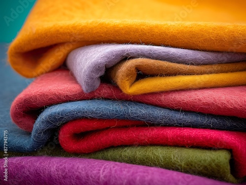 Colorful Folded Felt Fabric Texture - Illustration