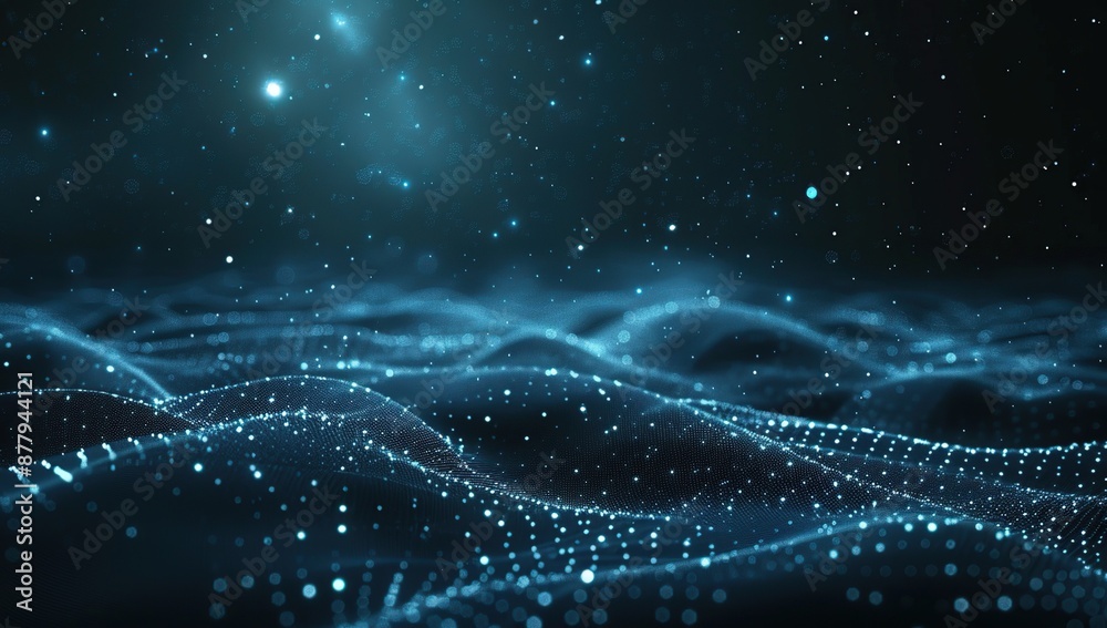 Abstract Blue Particle Wave Background Abstract Blue Particle Wave Background
