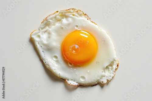 Scrumptious and sunny side up egg isolated on white background photo