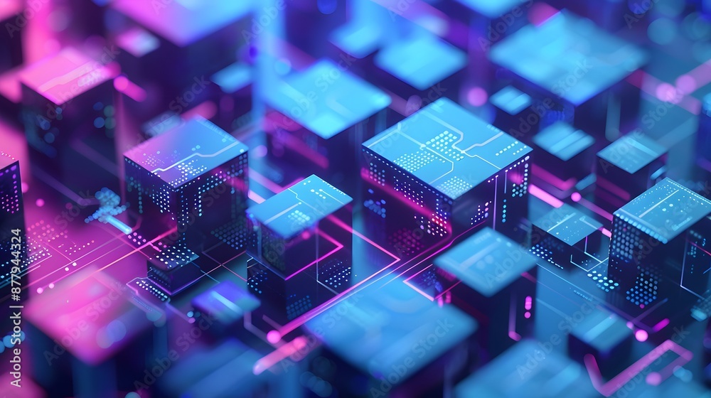 Futuristic circuit board close-up with glowing neon lights, depicting a modern, technologically advanced digital landscape. Futuristic circuit board close-up with glowing neon lights, depicting a modern, technologically advanced digital landscape.