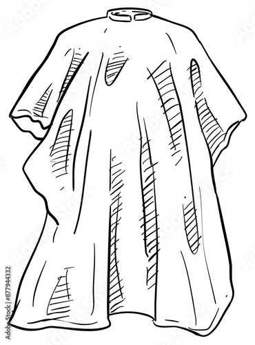 barber cape handdrawn illustration