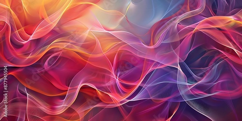 Abstract Background with Wavy Lines in Vibrant Colors Illustration