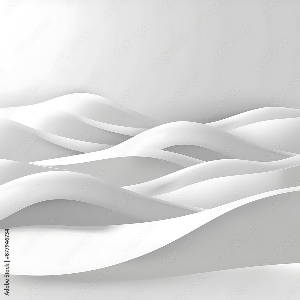 Abstract 3D White Wavy Background Abstract 3D White Wavy Background