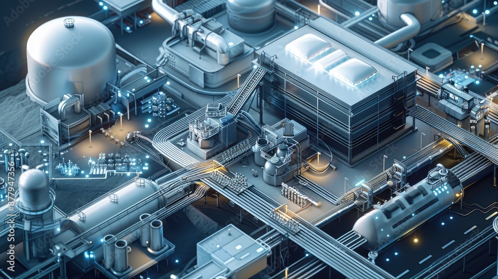 Futuristic Industrial Facility with Advanced Technology Futuristic Industrial Facility with Advanced Technology