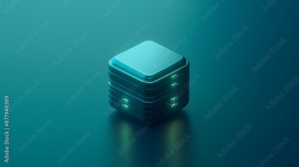 Minimalist 3D rendering of futuristic data server. Sleek and modern, ideal for technology-related visuals and presentations. Minimalist 3D rendering of futuristic data server. Sleek and modern, ideal for technology-related visuals and presentations.