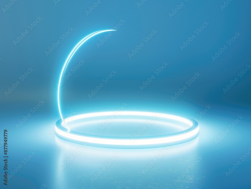 A simple table lamp with a circular light source A simple table lamp with a circular light source