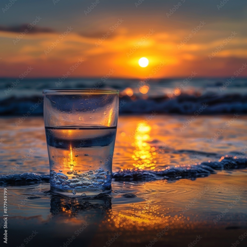 a glass of water against a dark background, highlighting purity and simplicity a glass of water against a dark background, highlighting purity and simplicity