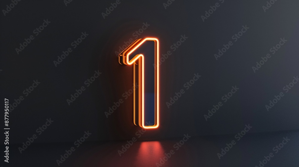 A modern and chic LED depiction of the numeral one with a vibrant orange hue on a dark backdrop, ideal for contemporary and tech-focused designs. A modern and chic LED depiction of the numeral one with a vibrant orange hue on a dark backdrop, ideal for contemporary and tech-focused designs.