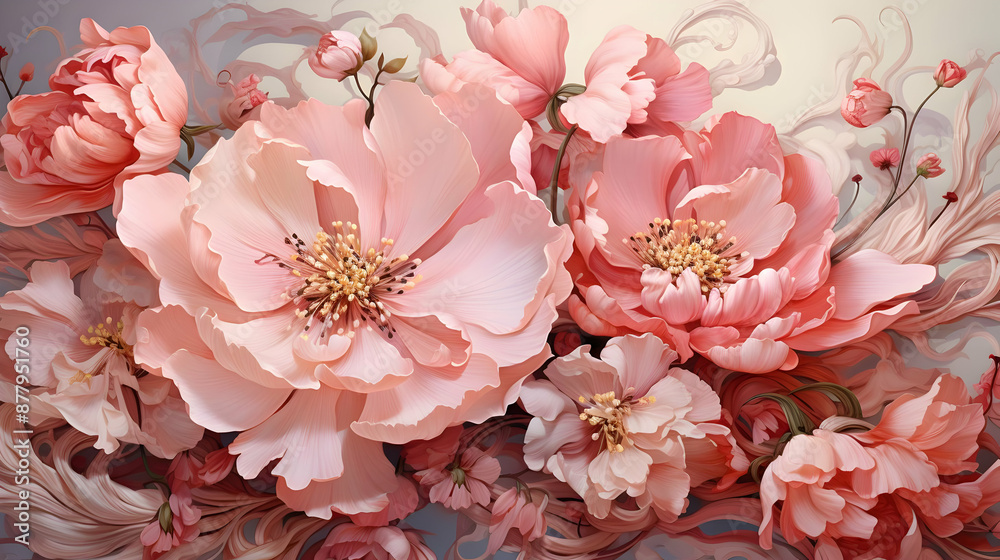 Pink Floral Abstract Background Pink Floral Abstract Background