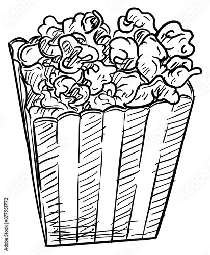 popcorn handdrawn illustration
