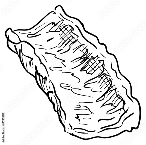 grilled rib handdrawn illustration