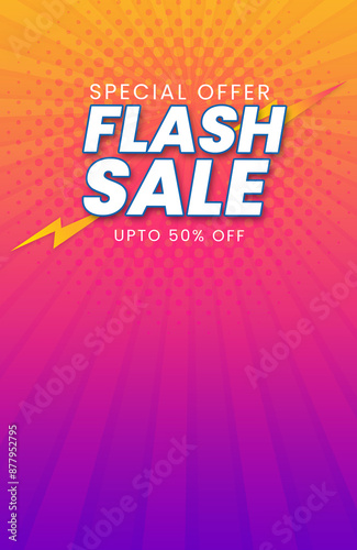 Flash Sale, Discount Banner, Advertisement, Flyer, Poster, Social Media Post, Web Banner Template, Creative Concept, Graphic Design Element,