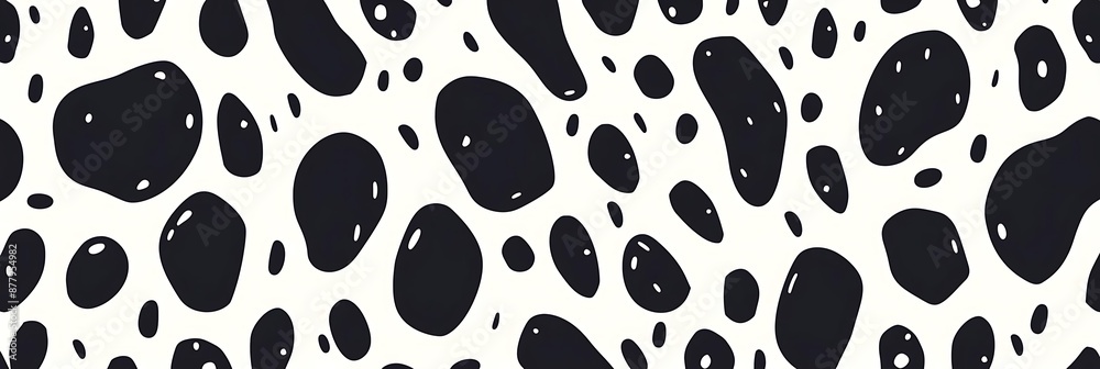 Abstract Illustration with Black and White Irregular Shapes Abstract Illustration with Black and White Irregular Shapes