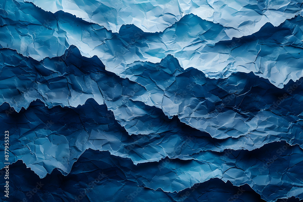 Abstract Blue Crumpled Paper Background Abstract Blue Crumpled Paper Background