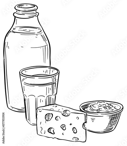 dairy product handdrawn illustration