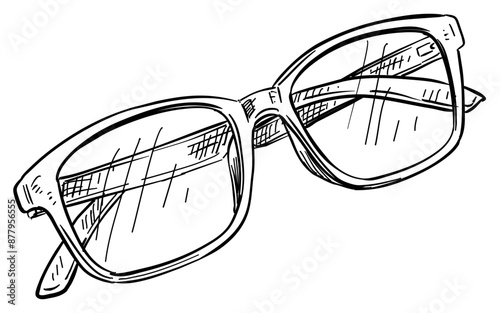 study glasses handdrawn illustration