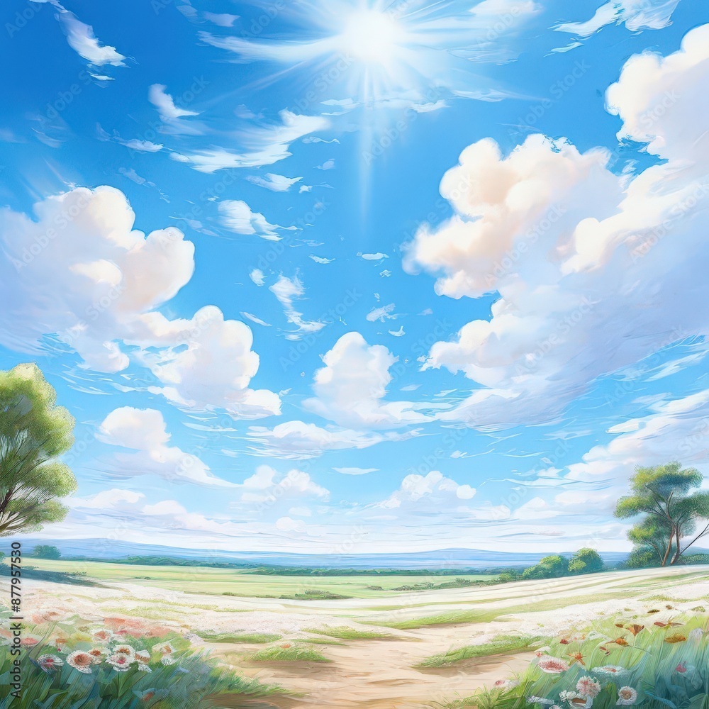 Fototapeta premium an ai generated image, white clouds offering plenty