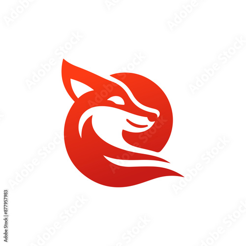 A creative fox icon in a circular vector design, combining sophistication with innovation. Perfect for brands in fashion, tech, or wildlife conservation seeking a distinctive and memorable logo.