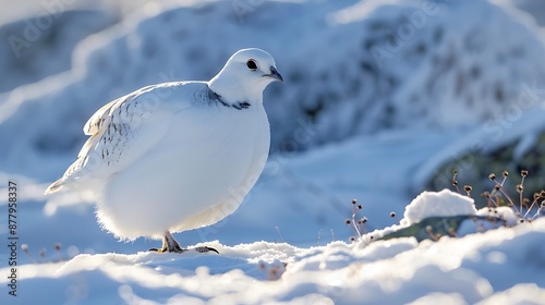 in full winter plumage the ptarmigan is all white