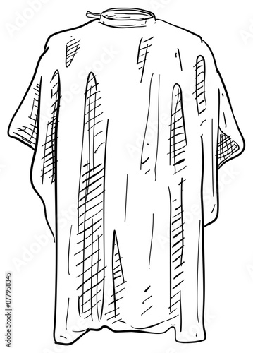 barber cape handdrawn illustration