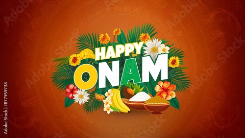 Happy Onam, south Indian festival, happy Onam greetings background photo