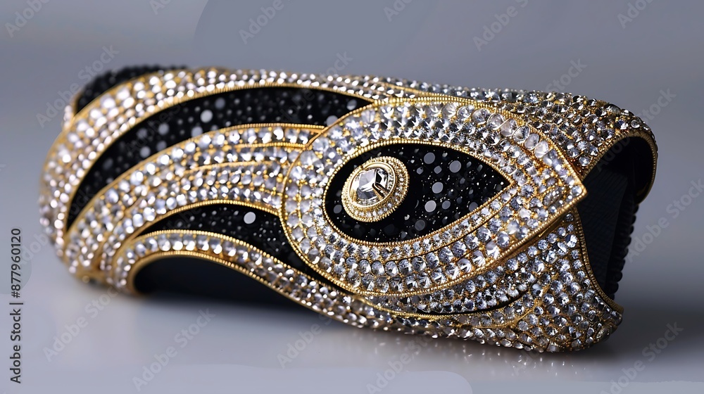 Obraz premium Luxury fashionable women accessories hand bags clutch with diamonds