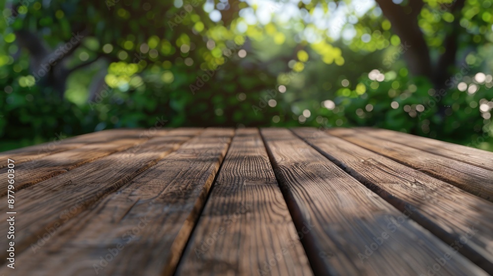 A wooden table with a blurred out background A wooden table with a blurred out background