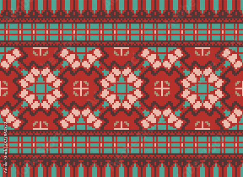 Tribal seamless patterns. Seamless African modern art patterns. Vector Ikat ethnic seamless pattern design. Aztec fabric carpet mandala.