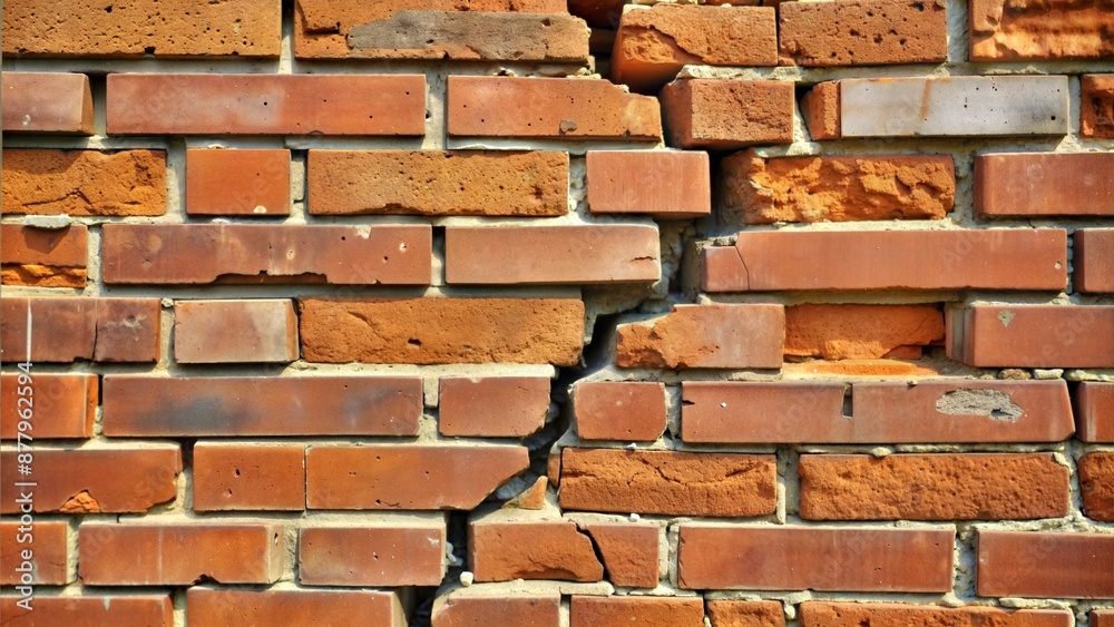 Fototapeta premium Cracked brick wall background.