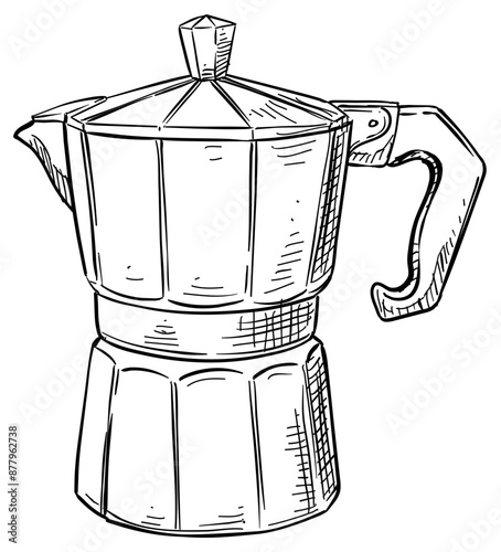 coffee pot handdrawn illustration