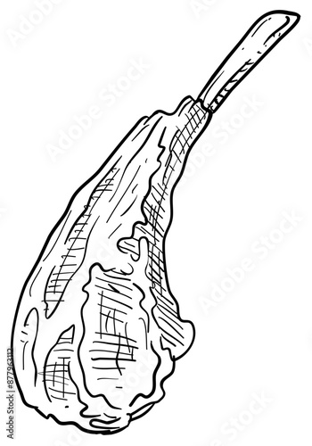 tomahawk meat handdrawn illustration