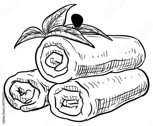spa towel handdrawn illustration