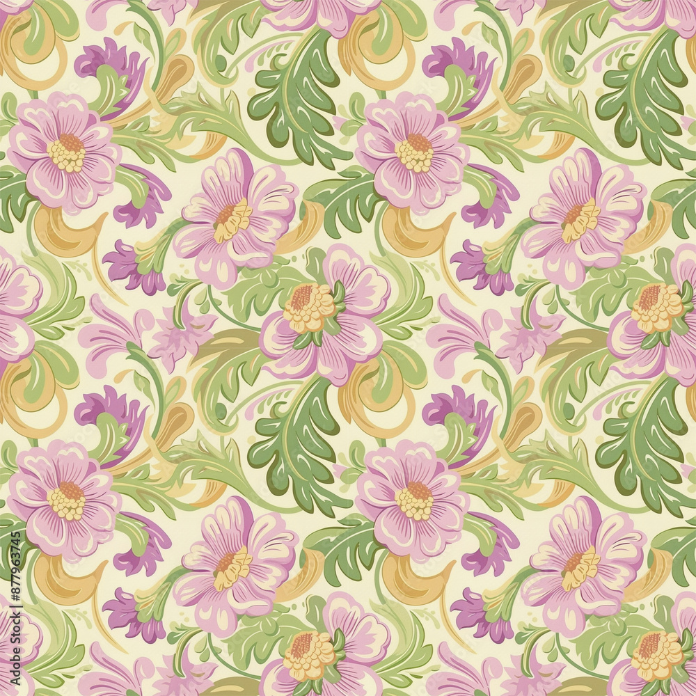 custom made wallpaper toronto digitalFloral variety color, form nature, seamless fabric pattern.
