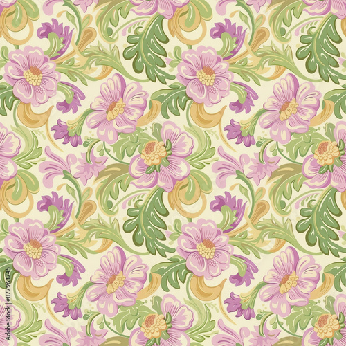 Wallpaper Mural Floral variety color, form nature, seamless fabric pattern. Torontodigital.ca