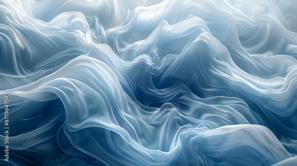 Abstract Blue Fabric Waves Illustration Abstract Blue Fabric Waves Illustration