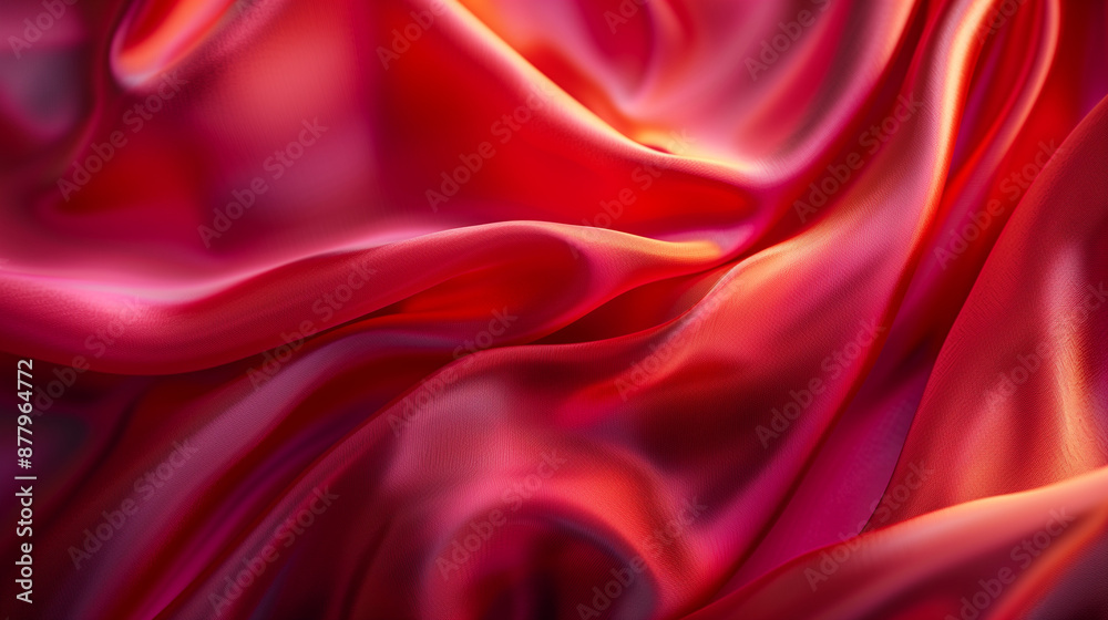 Obraz premium luxurious red silk fabric with smooth texture and rich vibrant colors