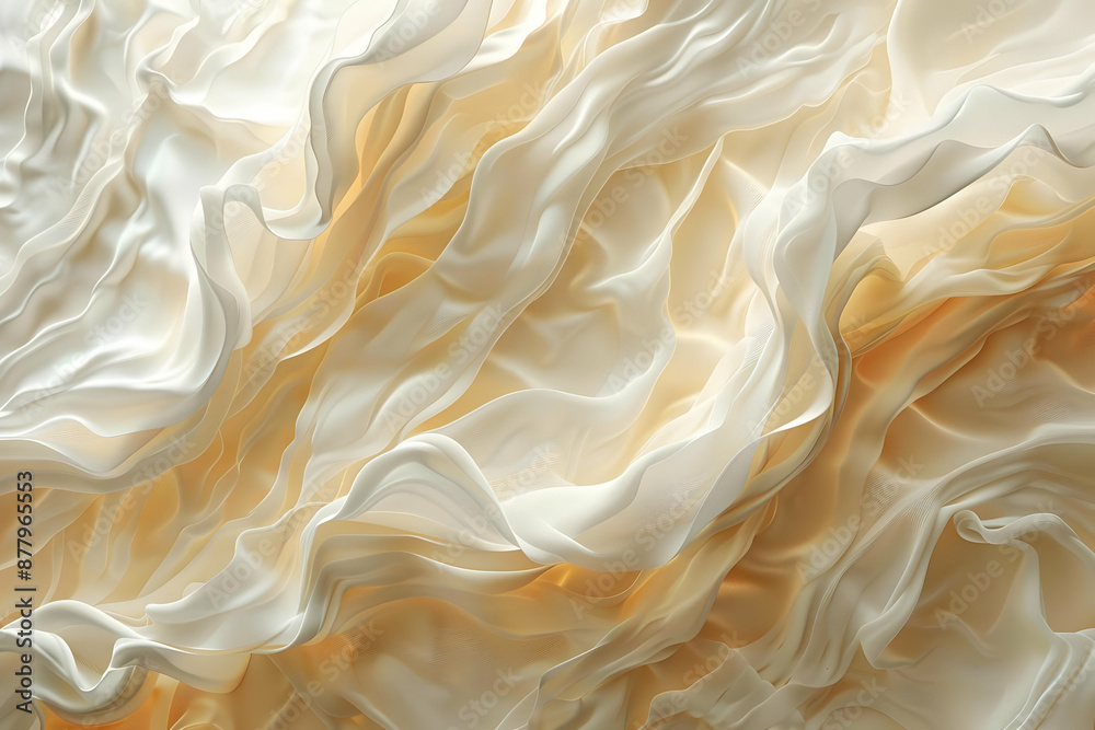 Obraz premium Abstract Background - White and Beige Silk Drape