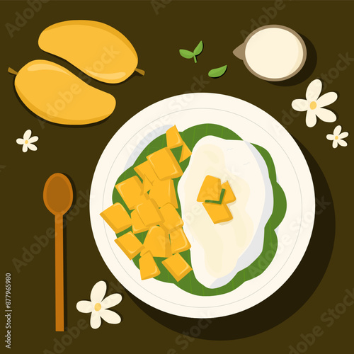 illustration of a plate with food