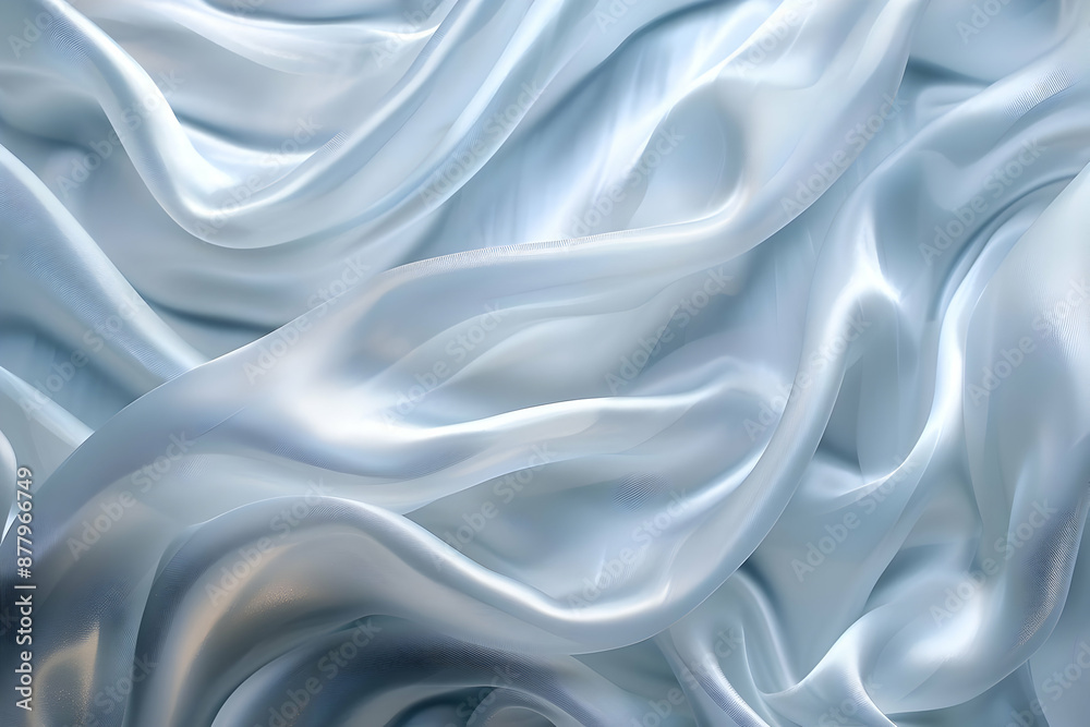 Obraz premium Light Blue Silk Fabric Draped Texture Background Image
