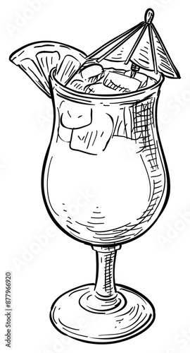 smoothie cocktail handdrawn illustration