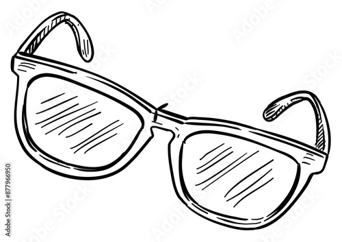 beach sunglasses handdrawn illustration