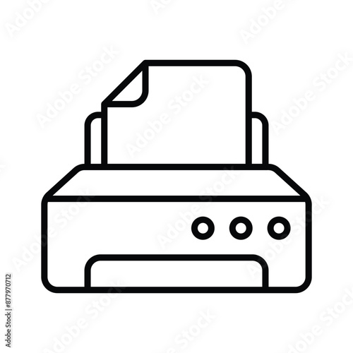 A streamlined printer icon representing printing functionality for documents, images, and more